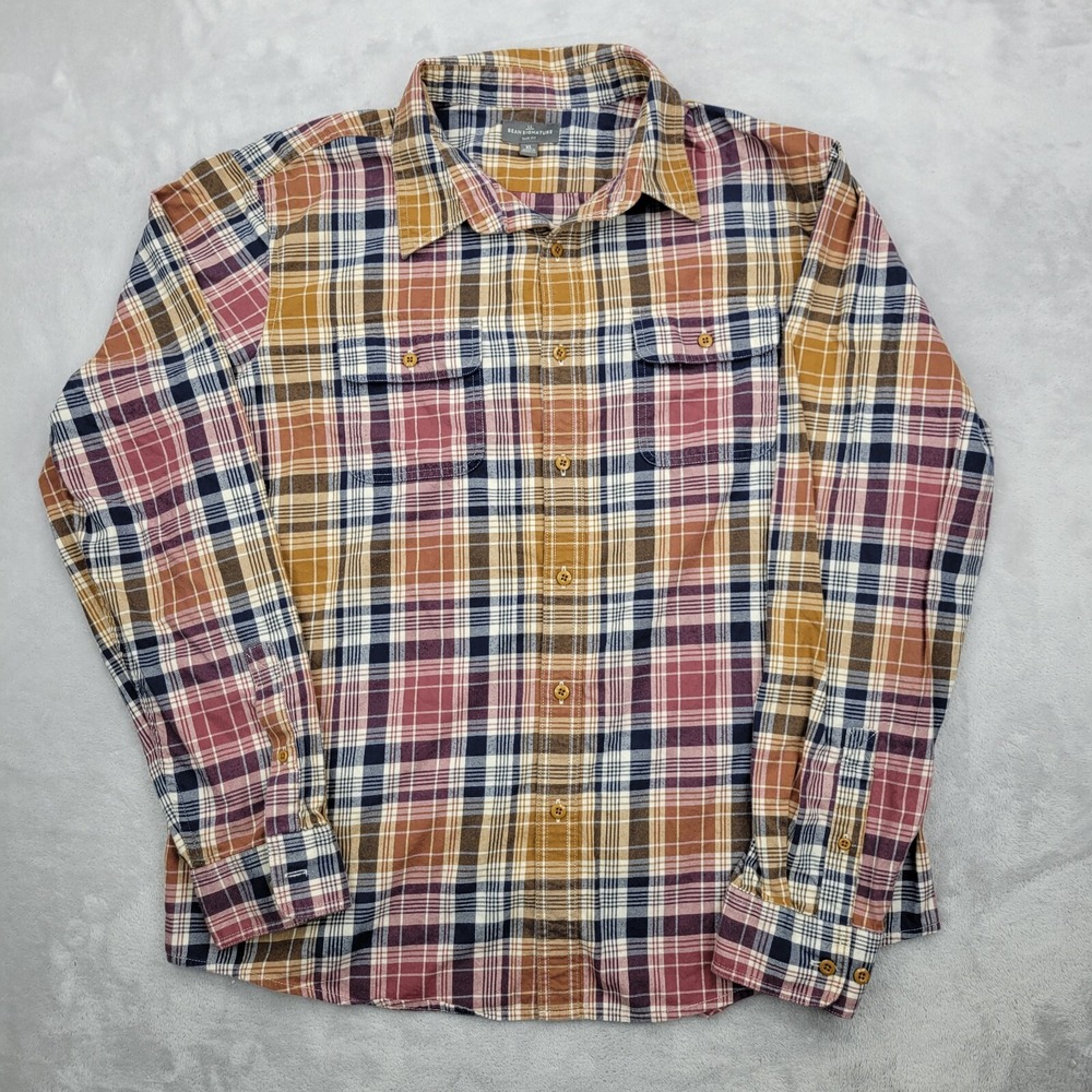 LL Bean Shirt‎ Mens Extra Large Button Up Plaid Dress Work Signature Adult XL